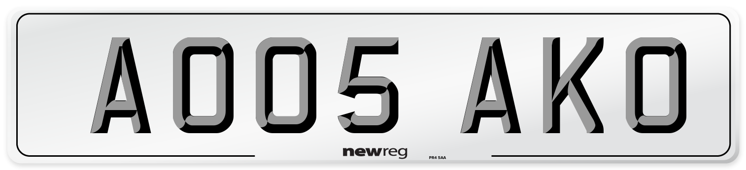 AO05 AKO Number Plate from New Reg